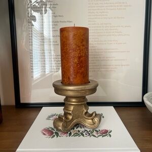 Brushed Gold Candle Holder (candle not included)